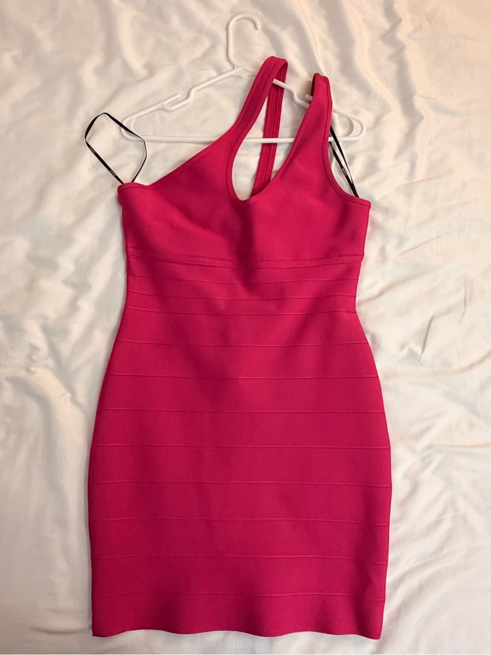 Forever 21 One-Shoulder Hot Pink Bodycon Dress